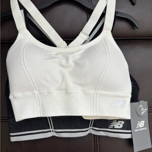 New Balance White and Black Sports Bras